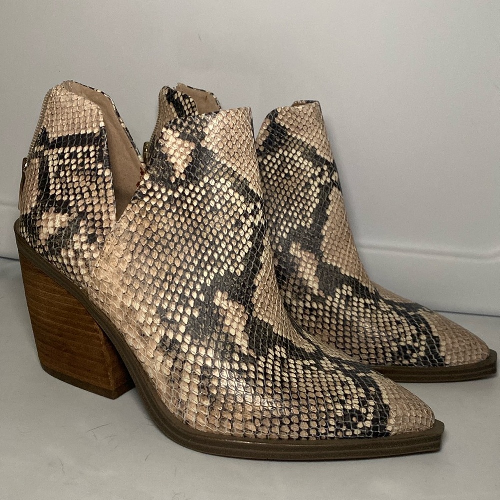 Vince Camuto Snake Print Ankle Boots